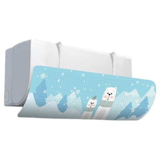 DULU 다용도 편리한 에어컨바람막이 블루 아이스베어 90 x 27 cm 고정형