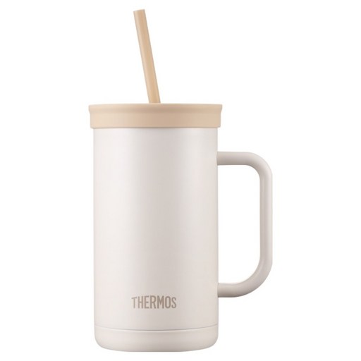THERMOS 膳魔師 The Compact 吸管杯隨行杯, 奶油色 CR, 720ml, 1個