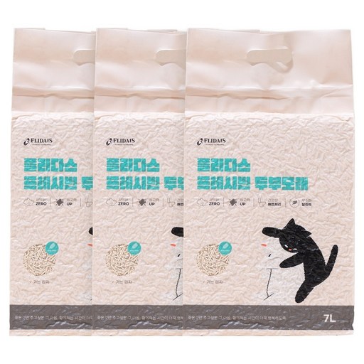 플리다스 고양이 프레시빈 가는입자 두부모래