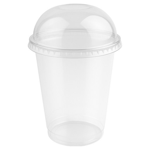생활을그리다 디저트 PET 아이스컵 92mm x 14cm 330ml + 무타공 돔뚜껑 세트