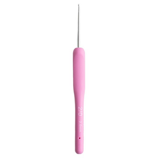 yarna 핑크 고무그립 모사용 초보입문용 코바늘 14cm