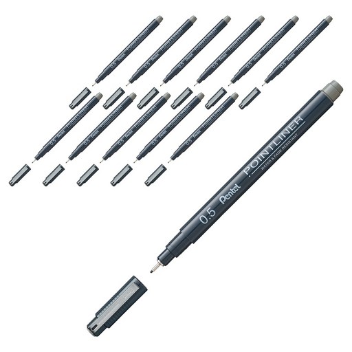 펜텔 포인트라이너 수성 드로잉펜 0.5mm S20P-5N
