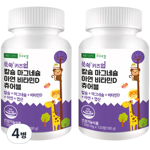 건국유업 쑥쑥 키즈업 칼슘 마그네슘 아연 비타민D 츄어블 180g