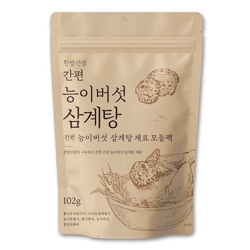 한방선생 능이버섯 간편 삼계탕 재료 모둠팩