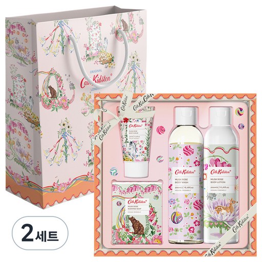 캐스키드슨 머스크로즈 바디 4종세트+쇼핑백 (바디워시200ml+바디로션200ml+바디스크럽30ml+센티드솝100g+쇼핑백)