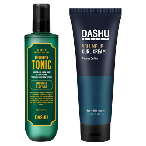 다슈 클래식 내추럴 볼륨 그루밍 토닉 펌프 200ml + 볼륨 업 컬 크림 150ml