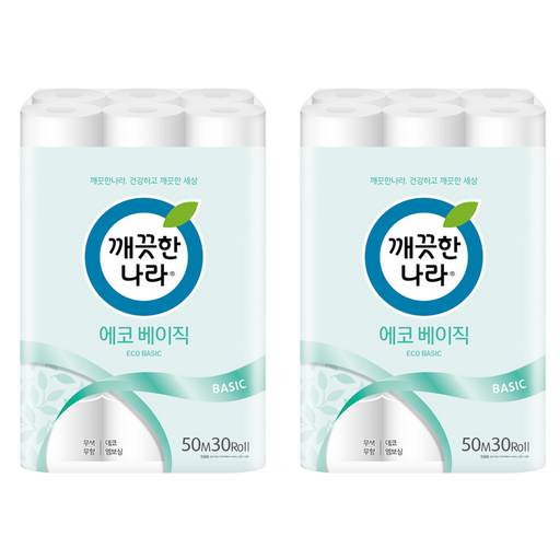 깨끗한나라 에코 베이직 2겹 롤화장지