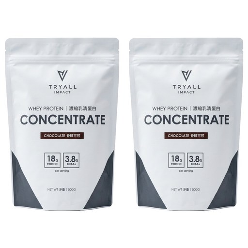 TRYALL 濃縮乳清蛋白粉 香醇可可, 500g, 2包