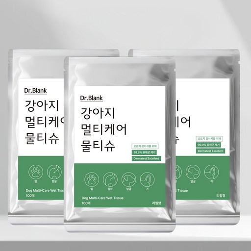 닥터블랭크 강아지 멀티케어 산책 물티슈 리필용