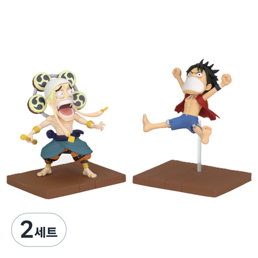 원피스 월드 콜렉터블 로그 스토리즈 몽키 D 루피 + 에넬 피규어 세트
