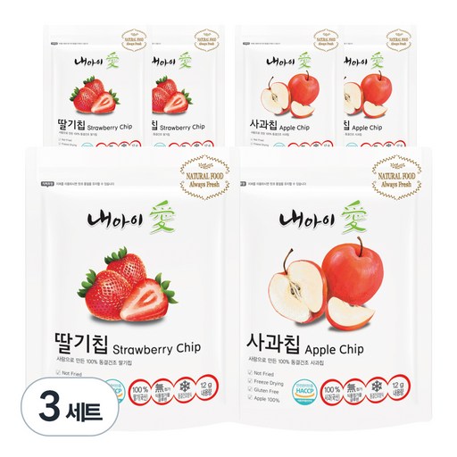 내아이애 동결건조 과일칩 딸기 12g x 3p + 사과 12g x 3p