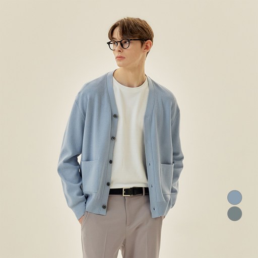 마인드브릿지 남성용 COUTURE 브이넥 세미오버핏 가디건 MZCD2170