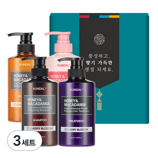 쿤달 헤어바디 4구 명절선물세트 C 체리블라썸향
