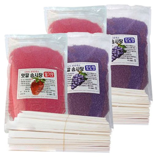 맛깔 솜사탕 재료세트 C형 슈가 2종 x 1kg + 나무스틱 200p