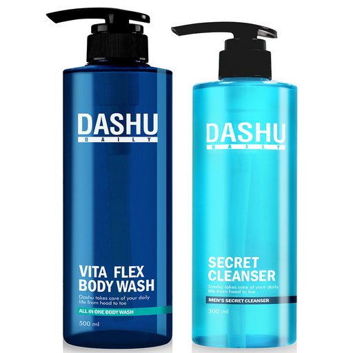 다슈 데일리 비타 플렉스 쿨링 남성청결제 300ml + 올인원 바디워시 500ml