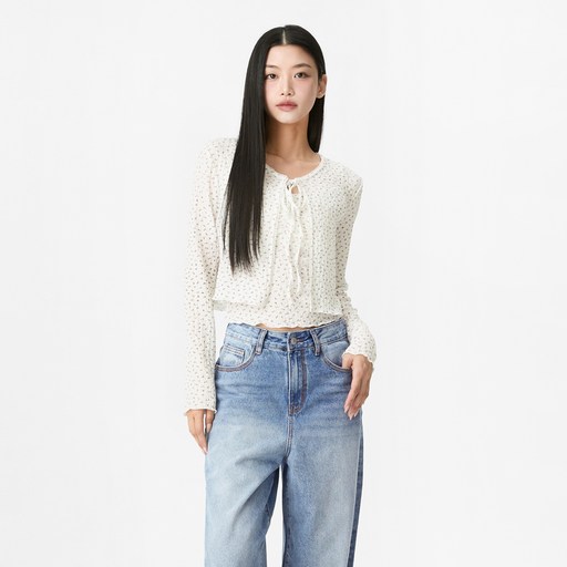 미쏘 여성용 셋업 잔꽃 가디건