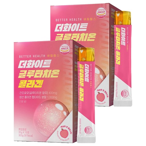 더존건강 배럴헬스 더화이트 글루타치온 콜라겐 젤리 스틱 복숭아맛 15p