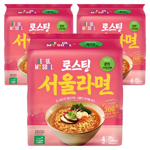 풀무원자연건면 로스팅 서울 라면 97g
