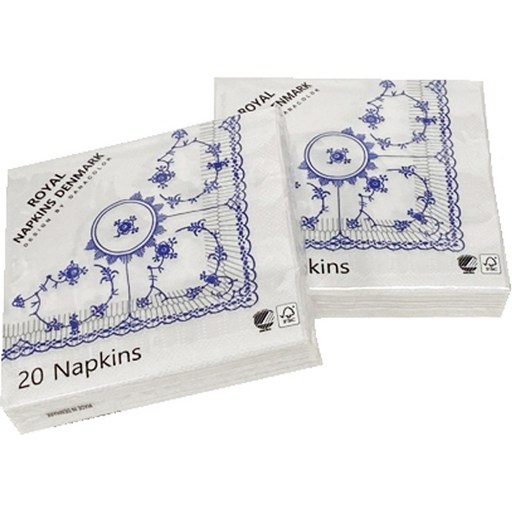 로얄 블루플로티드 장식 냅킨 20p