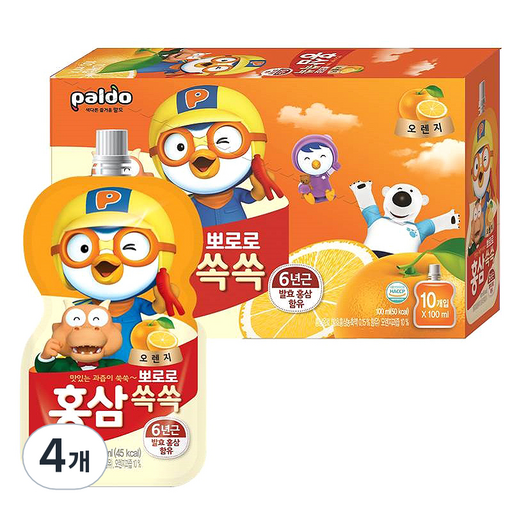 팔도 뽀로로 홍삼쏙쏙 어린이음료 100ml