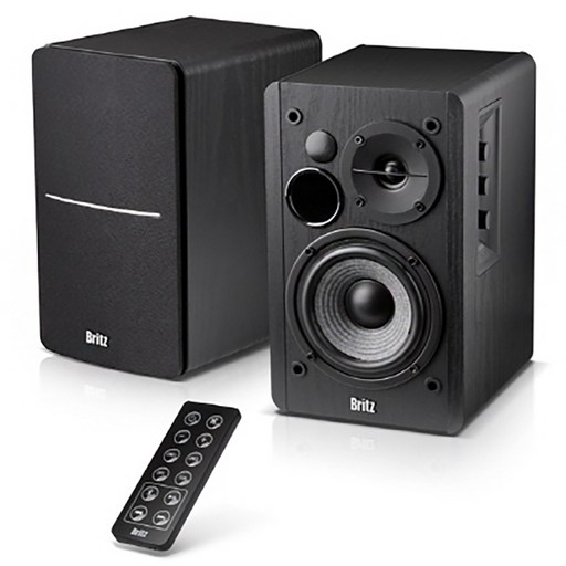 브리츠 2채널 HiFi 블루투스 북쉘프 스피커