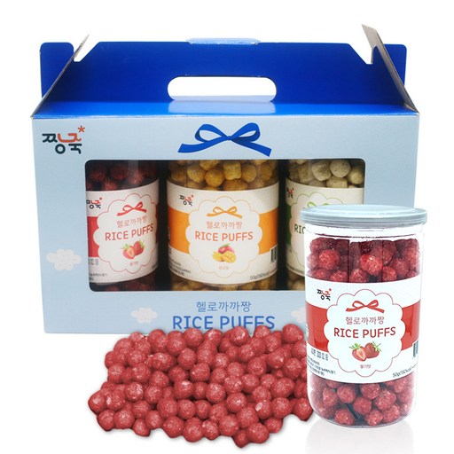 짱죽 헬로까까짱 라이스퍼프 영유아과자 50g x 3종 세트