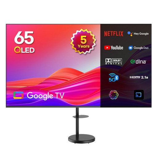 이노스 4K UHD QLED ZERO EDITION TV + 대형 삼탠바이미 티비 스탠드 삼텐바이미 TV 거치대 FS-30 블랙 세트