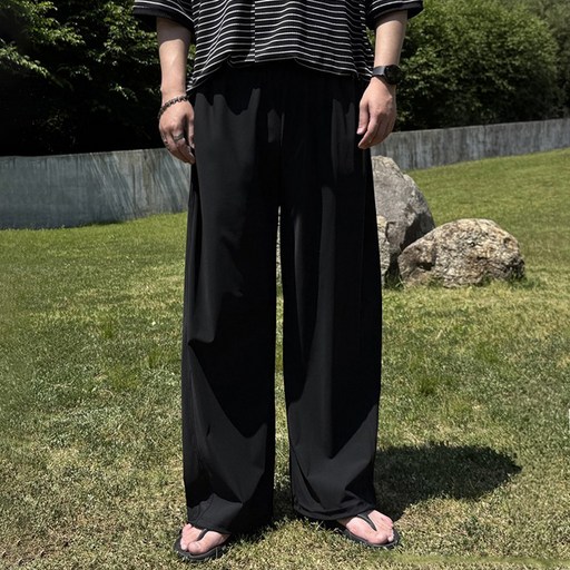 머시따 남성용 옆절개 아이스 와이드 쿨링 팬츠 롱