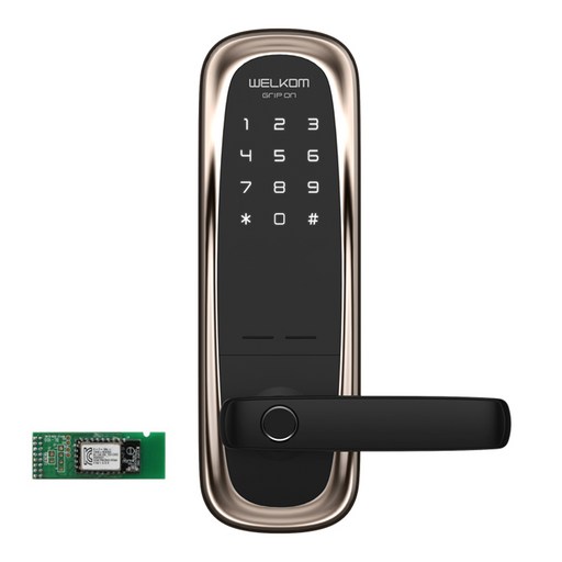솔리티 그립온 손잡이 있음 도어락 WM-650B + 블루투스 세트