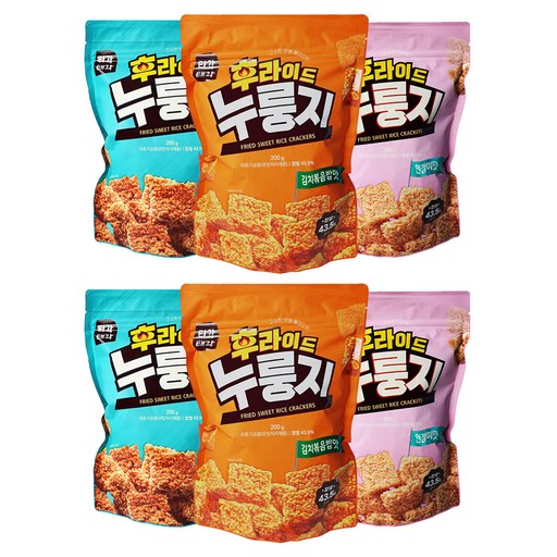 티각태각 후라이드 누릉지 인절미맛 200g + 츄러스맛 200g + 김치볶음밥맛 200g 세트