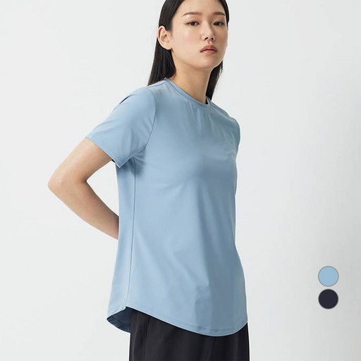 JAJU(자주) 여성용 액티브 롱 반팔 티셔츠