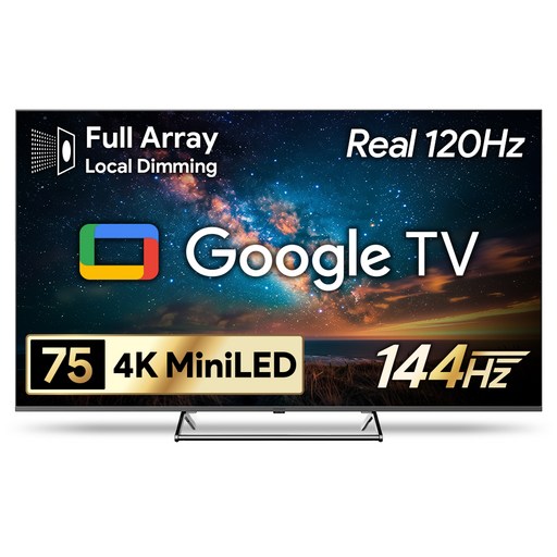 [10% 환급가전] 더함 4K UHD QLED 스마트 144Hz 로컬디밍 돌비 AI 구글3 게이밍 TV