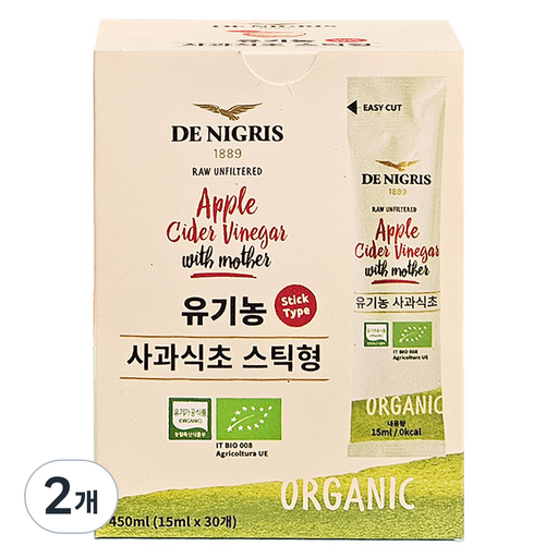 데니그리스 유기농 사과식초 스틱형 30p