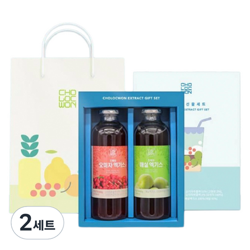 초록원 과실 엑기스 660g x 2종 선물세트 + 쇼핑백
