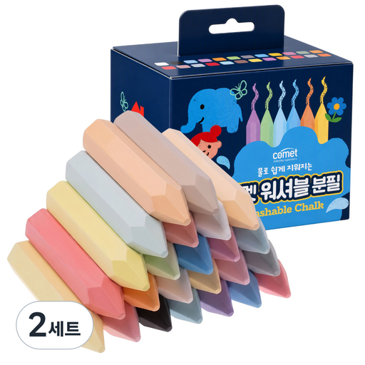 코멧 워셔블 분필 24색