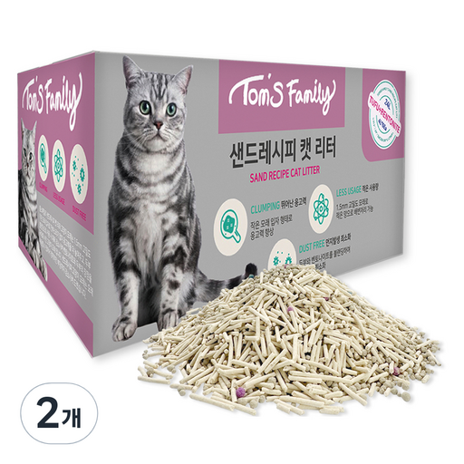 톰스패밀리 샌드레시피 캣 리터 두부 & 벤토나이트 6p 12kg