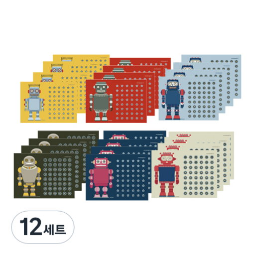 디자인아지트 칭찬스티커판 로봇A 6종 세트