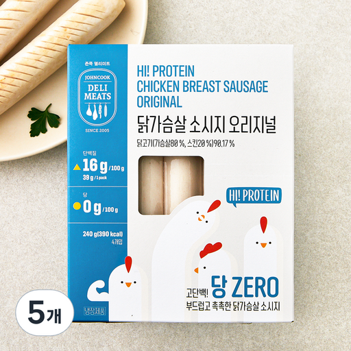 존쿡델리미트 하이프로틴 닭가슴살 소시지 오리지널 4개입