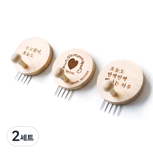 레몬아트 우드 앤 레이저각인 감성 플러스 걸이개 꼭꼬핀형 3종 세트