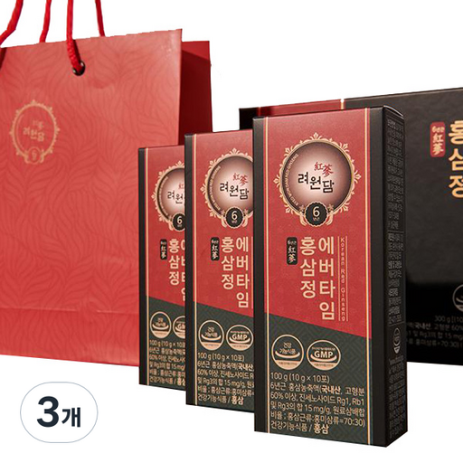 려원담 면역력 피로개선 6년근 홍삼정 에버타임 30p + 쇼핑백