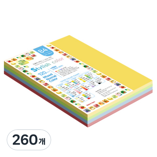 종이문화 얇은 혼합색지 12 SN Vivid Tone 120g