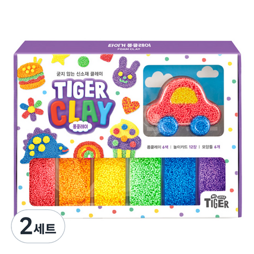 마이리틀타이거 폼클레이 6p + 놀이카드 12p + 모양틀 6p 세트