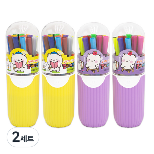 미소로 3500 18색 컬러 사인펜 2종 x 2p 세트 2335