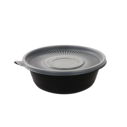 냉면용기 검정 몸통 + 뚜껑