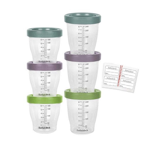 포네르 국산 트라이탄 이유식 용기 180ml x 3종 + 240ml x 3종 세트