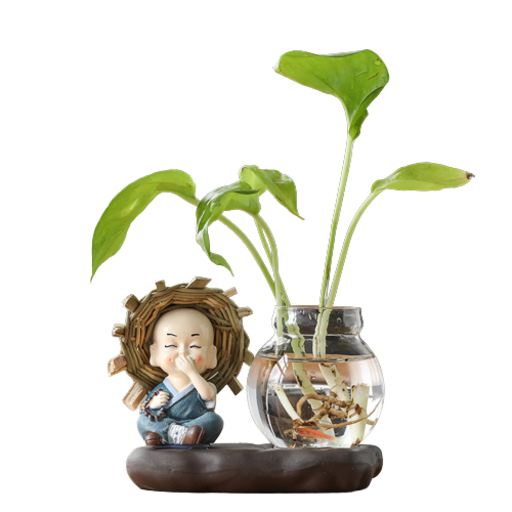 그린 피디 수경 식물 유리 화병 그린 L
