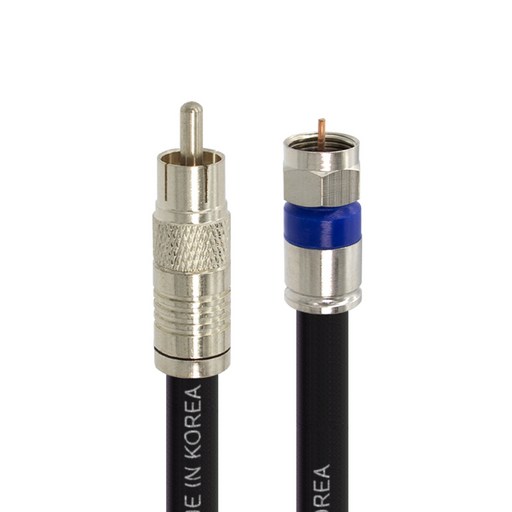 솔탑 국산 고급형 RCA TO RF 5C 압착 방수 TV 동축 콤보 케이블 블랙