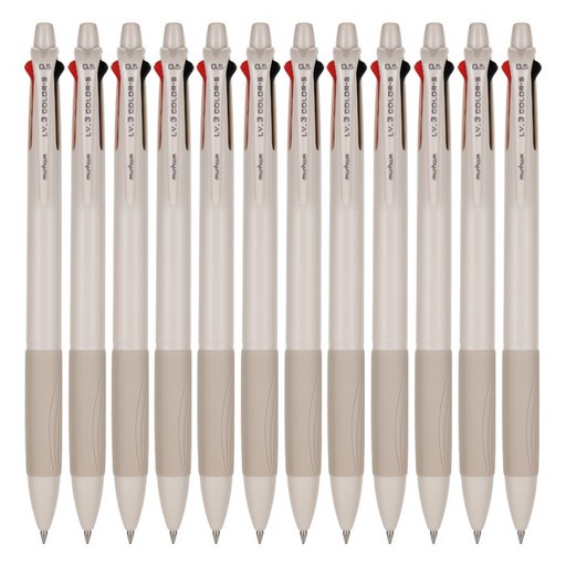 문화연필 LV 3색 볼펜S 0.5mm