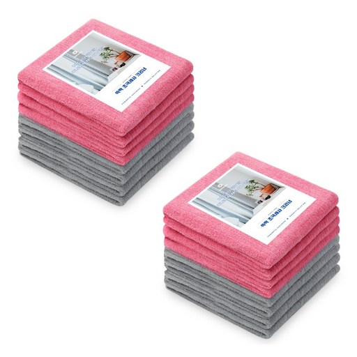쓱싹 사각테리 파워매직크리너 핑크 8p + 그레이 8p 세트 40 x 60 cm