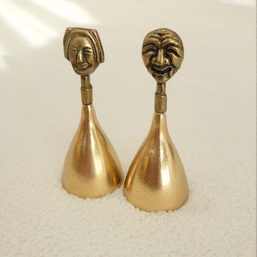 쿠칭아일랜드 하회탈 황동주물 식탁종 2종 세트